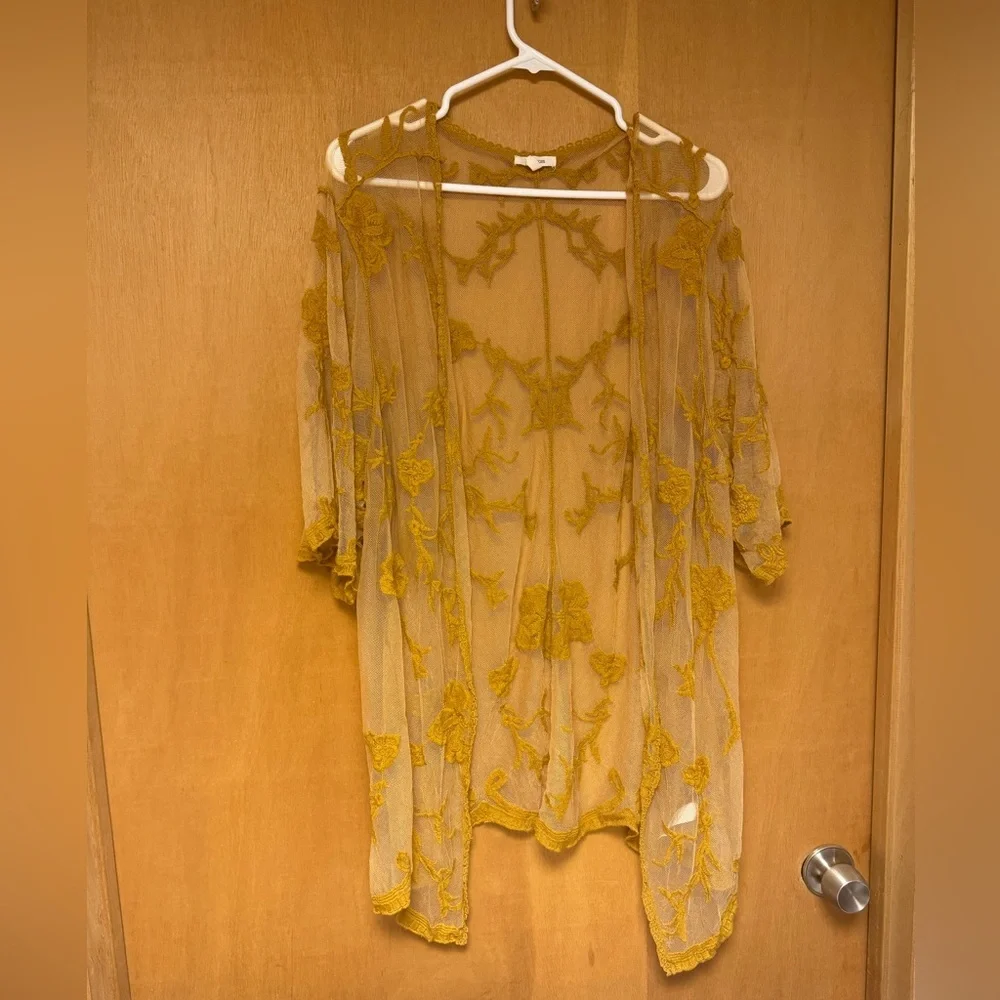 MAURICE'S sheer yellow cardigan size 0/1 - Picture 1 of 3